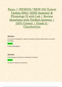 Exam 1: BIOS252 / BIOS 252 (Latest Update 2024 / 2025) Anatomy & Physiology II with Lab | Review Questions with Verified Answers | 100% Correct | Grade A - Chamberlain