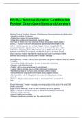 RN-BC Medical-Surgical Certification Review Exam Questions and Answers