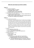 BIOS 252 Unit 8 Final Exam STUDY GUIDE 2