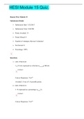 HESI Module 15 Quiz. | GRADED A