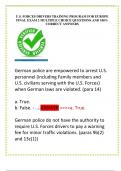 U.S. FORCES DRIVERS TRAINING PROGRAM FOR EUROPE  FINAL EXAM 2 MULTIPLE CHOICE QUESTIONS AND 100%  CORRECT ANSWERS