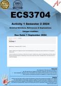 ECS3704 Activity 1 (COMPLETE ANSWERS) Semester 2 2024  - DUE 1 September 2024