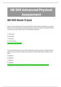 NR 509 Advanced Physical Assessment|NR 509 Week 5 Quiz