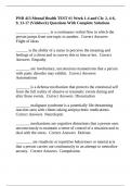 PNR 413 Mental Health TEST #1 Week 1-4 and Ch: 2, 4-6, 9, 13-17 (Videbeck) Questions With Complete Solutions