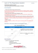 ANATOMY AN 2347L Lab 13 The Respiratory System GRADED A+