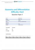 Geometry and Differentiation Difficulty: Hard Question Paper 5