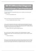 NR 511 Differential Diagnosis And Primary Care Practicum wk 6 with complete solutions