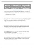 NR 511 Differential Diagnosis And Primary Care Practicum Questions with complete solutions