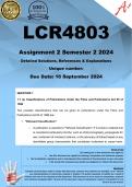 LCR4803 Assignment 2 (COMPLETE ANSWERS) Semester 2 2024 - DUE 16 September 2024