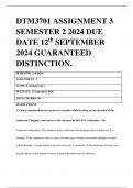 DTM3701 ASSIGNMENT 3 SEMESTER 2 2024 DUE DATE 12th SEPTEMBER 2024 GUARANTEED DISTINCTION.