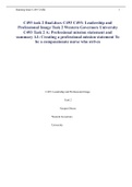 C493 task 2 final.docx C493 C493: Leadership and Professional Image Task 2 Western Governors University C493 Task 2 A: Professional mission statement and summary A1: Creating a professional mission statement To be a compassionate nurse who strives