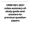 CRW1501 2021 EXAM SUMMARY NOTES