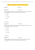 MATH 302 Quiz 2 with Answers Set 1 (VERIFIED)