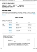 MATH 221 Week 5 Homework; Statistics for Decision-Making