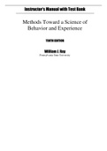 Instructor’s Manual with Test Bank for, Methods Toward a Science of Behavior and Experience 10th EDITION William J. Ray Pennsylvania State University. Questions And Answers