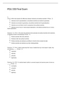 POLI 330-POLI 330N Week 8 Final Exam (Version 1) Essay MCQs