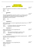 MA278/BSC2 | HUMAN ANAT MA278/BSC2  A&P FINAL EXAM QUESTIONS & ANSWERS