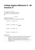 Sophia Milestone 5 College Algebra with correct answers 2024-