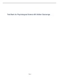 Test Bank  for Psychological Science 6th Edition Gazzaniga