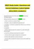 SMQT Study Guide | Questions and Correct Solutions | Latest Update 2024/2025 | Graded A+