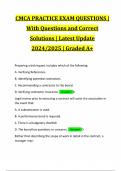 CMCA PRACTICE EXAM QUESTIONS | With Questions and Correct Solutions | Latest Update 2024/2025 | Graded A+