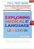 FULL TEST BANK Exploring Medical Language: A Student-Directed Approach 10th Edition by Myrna LaFleur Brooks RN BEd (Author) latest Update Graded A+     