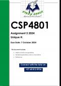 CSP4801 Assignment 5 (QUALITY ANSWERS) 2024