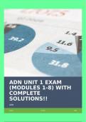 ADN UNIT 1 EXAM (MODULES 1-8) WITH COMPLETE SOLUTIONS!!