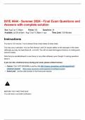 ISYE 6644 - Summer 2024 - Final Exam Questions and Answers with complete solution