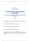 NJ PROPERTY PRODUCER EXAM QUESTIONS WITH GUARANTEED ACCURATE ANSWERS |VERIFIED