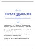 NJ INSURANCE PRODUCERS LICENSE EXAM WITH GUARANTEED ACCURATE ANSWERS |VERIFIED