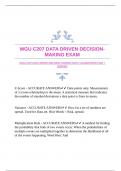 WGU C207 DATA DRIVEN DECISION-MAKING EXAM |GUARANTEED PASS |VERIFIED