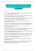 2024 EPIC OR350 STUDY GUIDE TEST EXAM QUESTIONS WITH ANSWERS