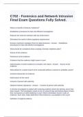  C702 - Forensics and Network Intrusion Final Exam Questions Fully Solved.