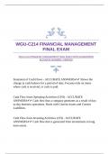 WGU-C214 FINANCIAL MANAGEMENT FINAL EXAM WITH GUARANTEED ACCURATE ANSWERS |VERIFIED