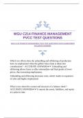 WGU C214 FINANCE MANAGEMENT PVCC TEST QUESTIONS WITH GUARANTEED ACCURATE ANSWERS