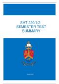 SHT 220/1/2 Semester test Summary