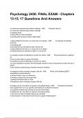 Psychology 2450: FINAL EXAM - Chapters 13-15, 17 Questions And Answers