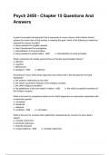 Psych 2450 - Chapter 15 Questions And Answers