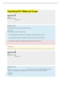 Nutrition 101 Midterm Exam (2020): Straighterline (Verified answers, Scored A)