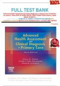 FULL TEST BANK Advanced Health Assessment & Clinical Diagnosis in Primary Care 3rd Edition by Joyce E. Dains DrPH JD APRN FNP-BC FNAP FAANP FAAN (Author) Latest Update Graded A+  