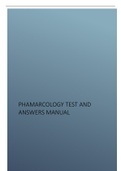 PHAMARCOLOGY TEST AND  ANSWERS MANUAL