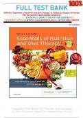 FULL TEST BANK Williams' Essentials of Nutrition and Diet Therapy 12 Edition by Eleanor Schlenker PhD RD (Author) latest Update Graded A+     