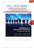 FULL TEST BANK Auditing and Assurance Services 16th Edition by Alvin Arens (Author) latest update Graded A+ 