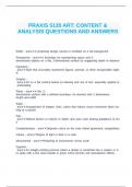 PRAXIS 5135 ART CONTENT AND ANALYSIS QUESTIONS AND ANSWERS