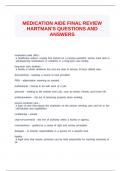 MEDICATION AIDE FINAL REVIEW HARTMAN'S QUESTIONS AND ANSWERS