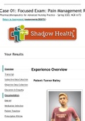 Pain Management Shadow Health Exam-Documentation