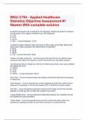 WGU C784 - Applied Healthcare  Statistics Objective Assessment #1 Newest With complete solution