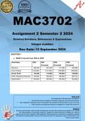 MAC3702 Assignment 2 (COMPLETE ANSWERS) Semester 2 2024  - DUE 12 September 2024 