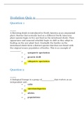 BIOL 103 Quiz 9 Evolution Unit Answered